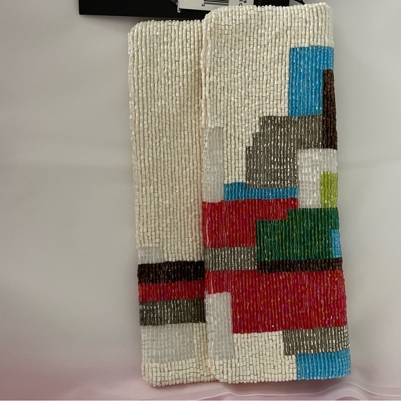 BCBG Maxazria Multicolour Beaded Clutch Purse Handbag, Ivory & Colors, NWT - Picture 5 of 16